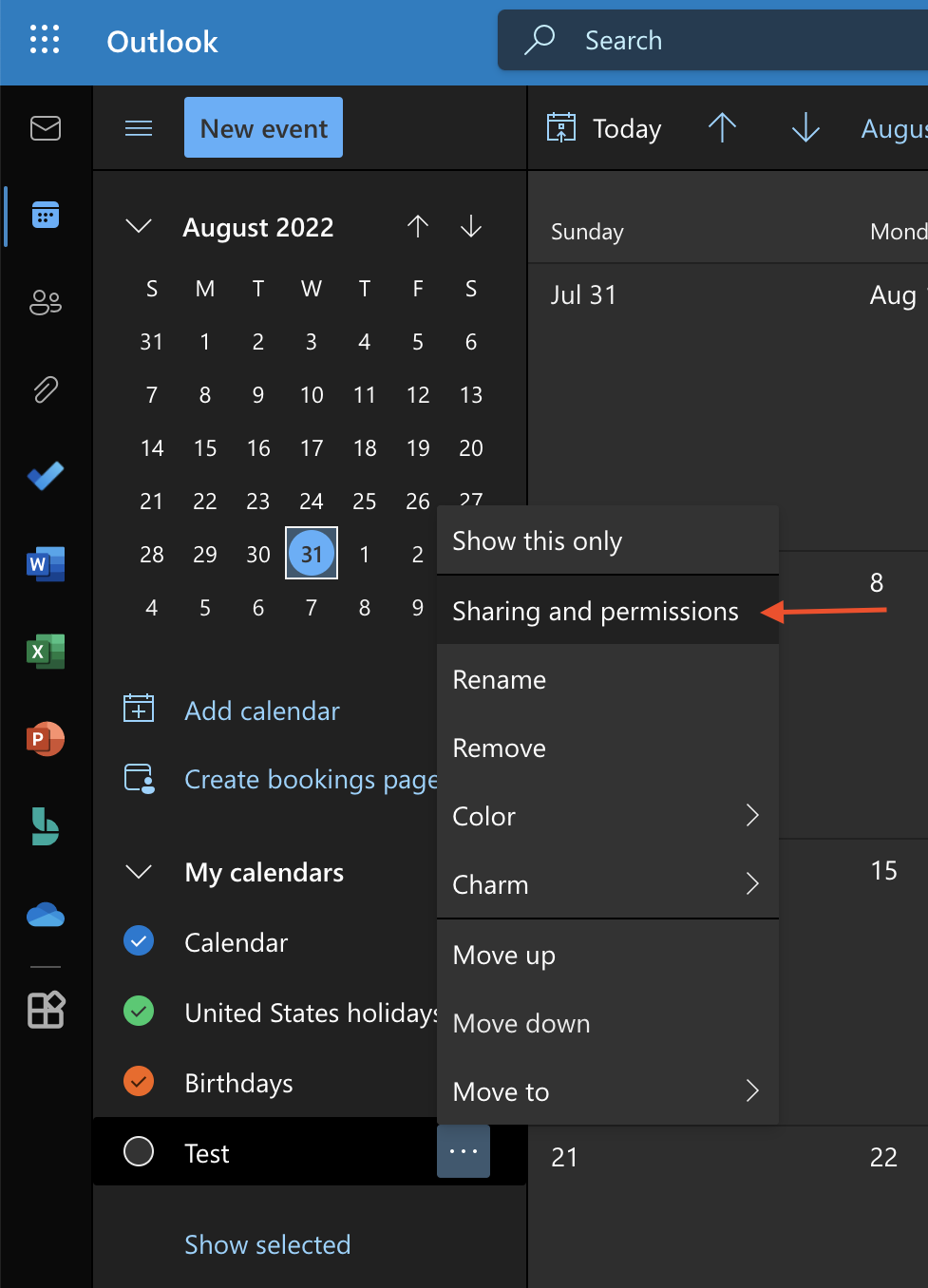 How To Share Calendar On Outlook Online APS Service Support Center (2847)