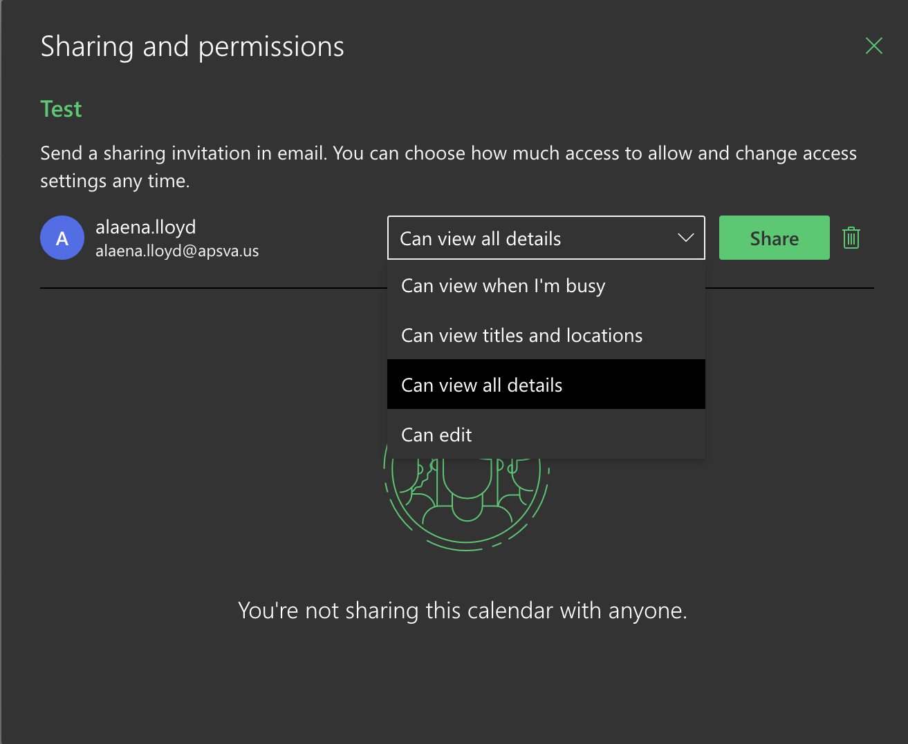 How To Share Calendar On Outlook Online APS Service Support Center 2847 